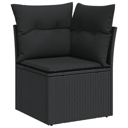 Set Divani da Giardino 9 pz con Cuscini Nero in Polyrattan | homemem39