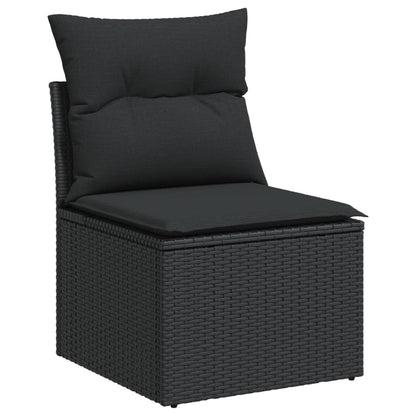 Set Divani da Giardino 10pz con Cuscini in Polyrattan Nero | homemem39