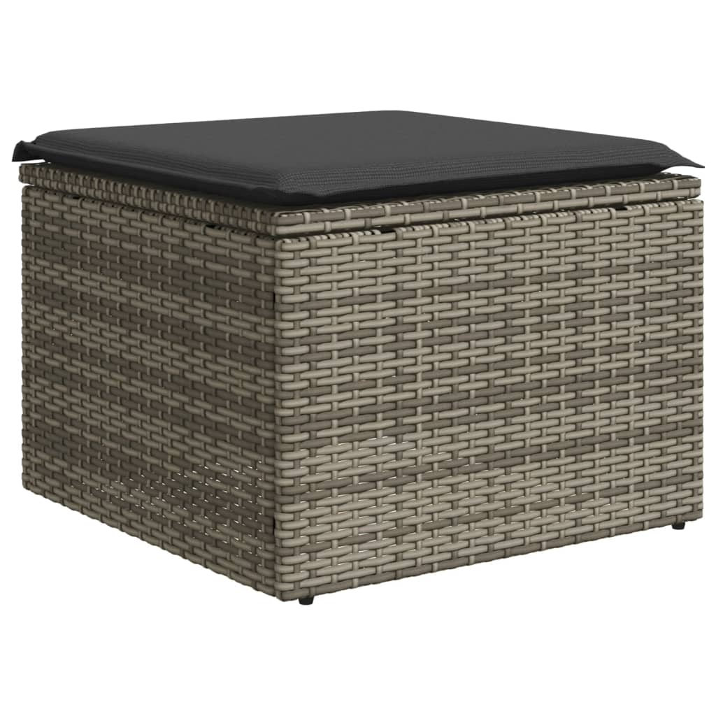 Set Divani da Giardino 4 pz con Cuscini in Polyrattan Grigio - homemem39