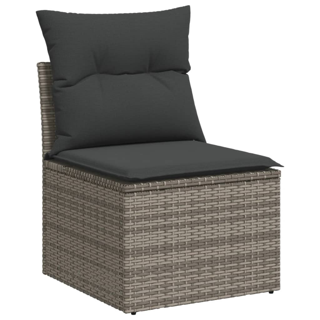 Set Divano da Giardino 6 pz con Cuscini Grigio in Polyrattan | homemem39