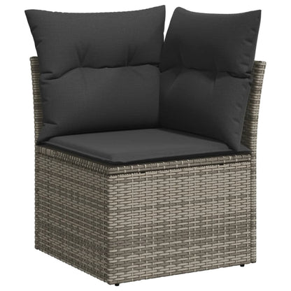 Set Divano da Giardino 10 pz con Cuscini Grigio in Polyrattan | homemem39