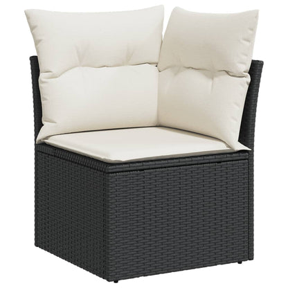 Set Divani da Giardino 11 pz con Cuscini in Polyrattan Nero | homemem39
