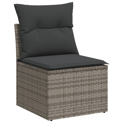 Set Divano da Giardino 8 pz con Cuscini Grigio in Polyrattan | homemem39