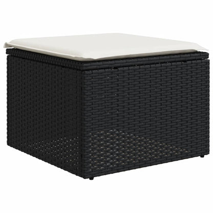 Set Divani da Giardino con Cuscini 7pz Nero Polyrattan | homemem39
