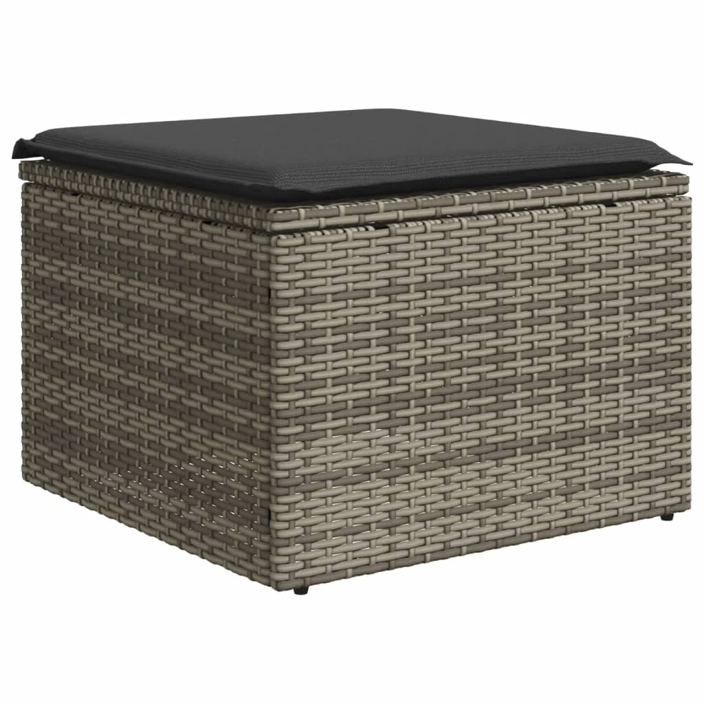 Set Divani da Giardino 7 pz con Cuscini Grigio in Polyrattan | homemem39