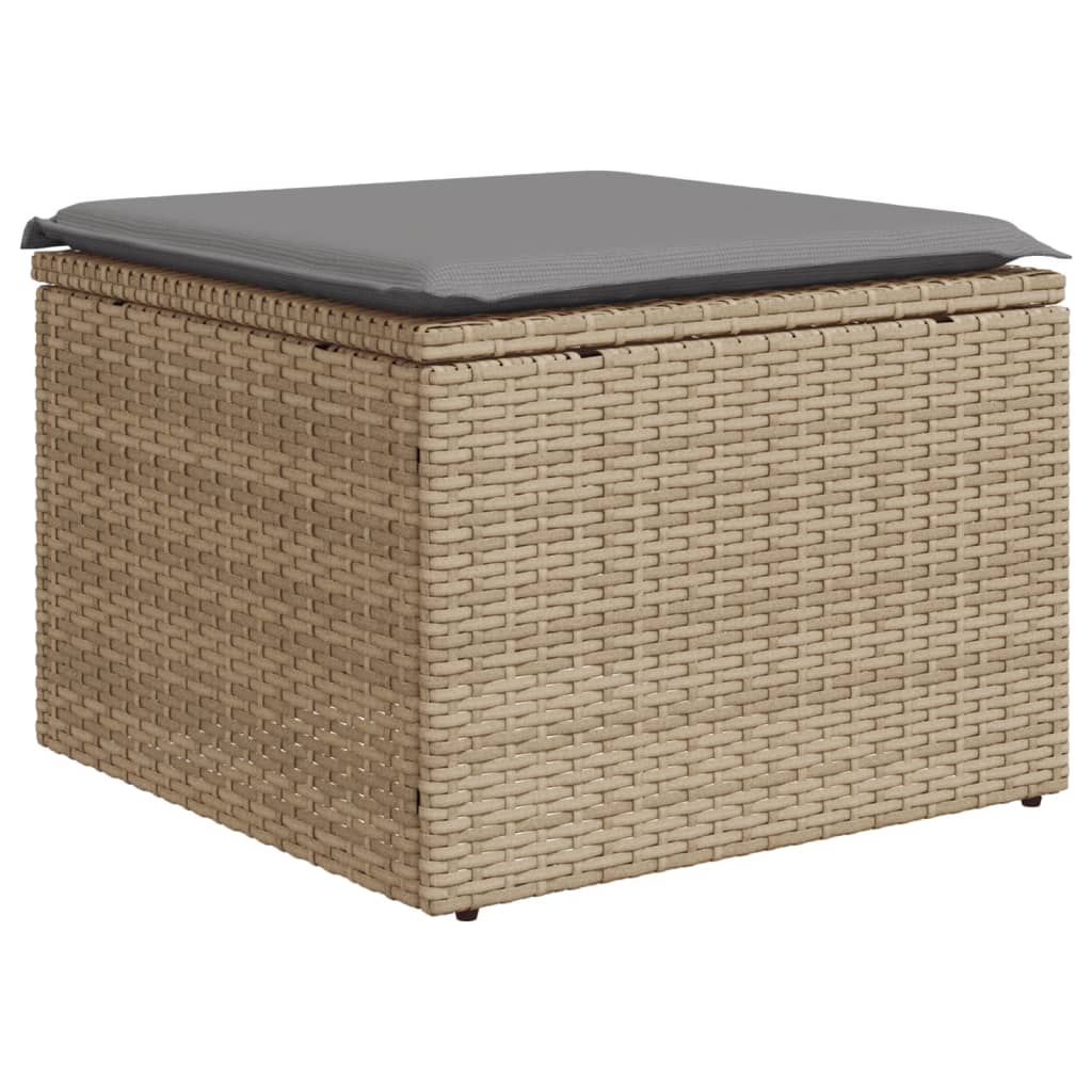 Set Divani da Giardino 7 pz con Cuscini Beige in Polyrattan | homemem39