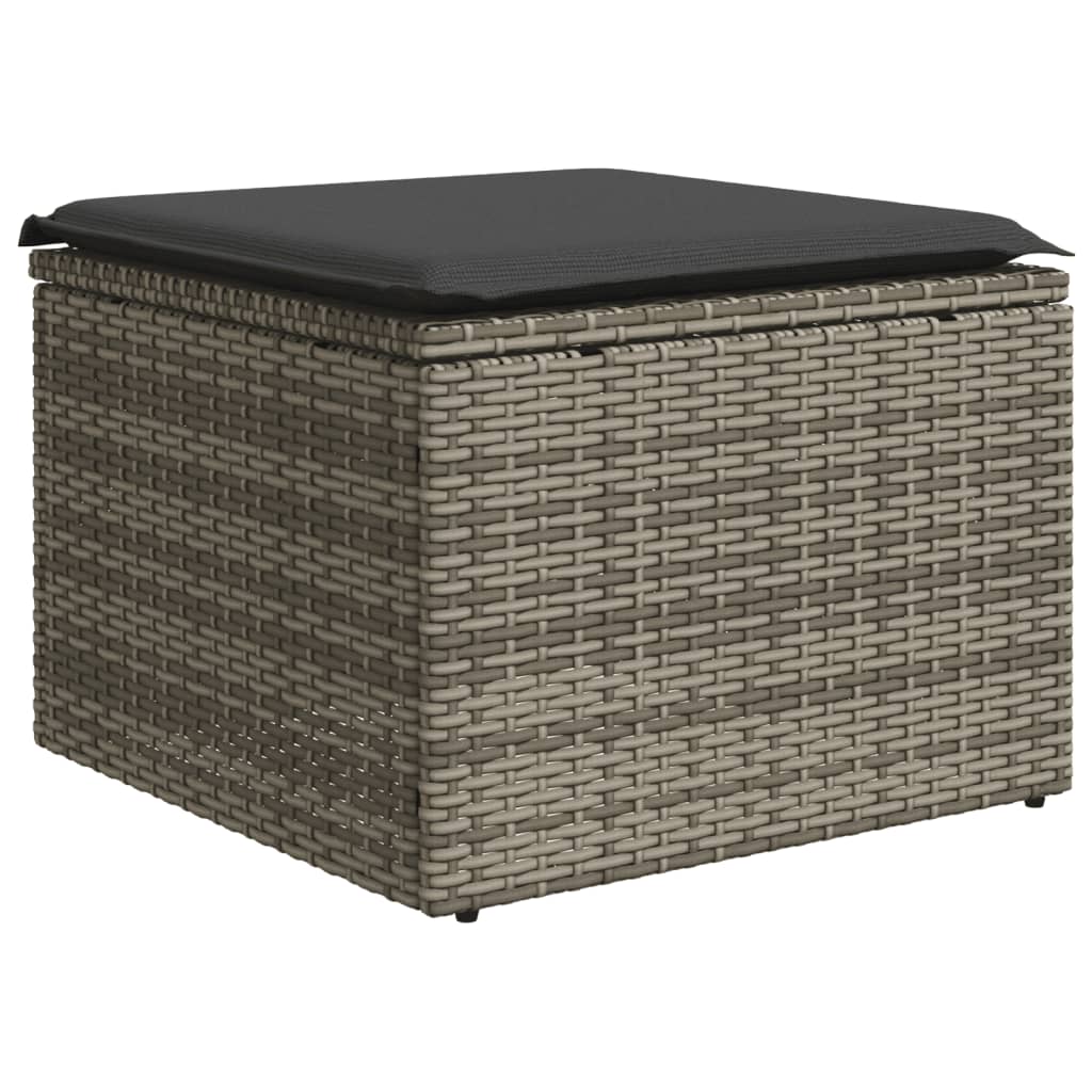 Set Divani da Giardino 7 pz con Cuscini Grigio in Polyrattan | homemem39