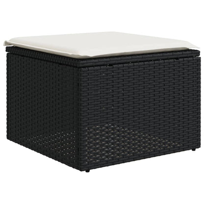 Set Divani da Giardino 9 pz con Cuscini Nero in Polyrattan | homemem39