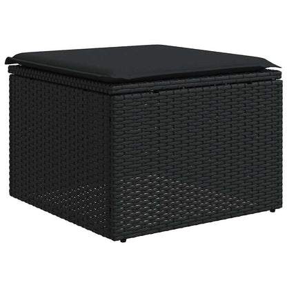 Set Divani da Giardino 10pz con Cuscini in Polyrattan Nero | homemem39
