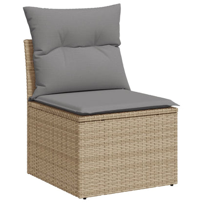 Set Divano da Giardino 13 pz con Cuscini Beige in Polyrattan | homemem39