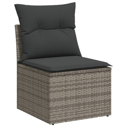 Set Divani da Giardino 13 pz con Cuscini Grigio in Polyrattan | homemem39