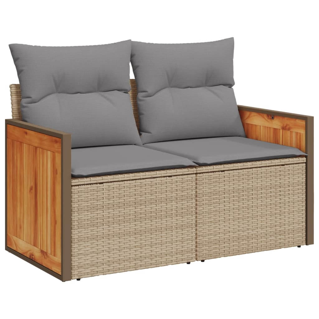 Set Divani da Giardino 14pz con Cuscini in Polyrattan Beige - homemem39