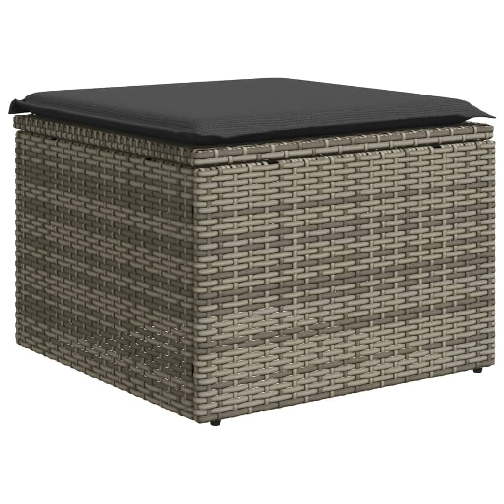 Set Divani da Giardino 11 pz con Cuscini in Polyrattan Grigio | homemem39