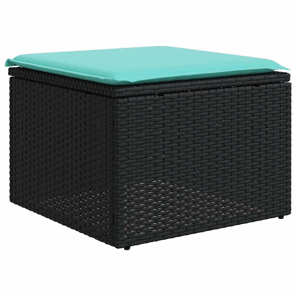 Set Divani da Giardino 13 pz con Cuscini Nero in Polyrattan