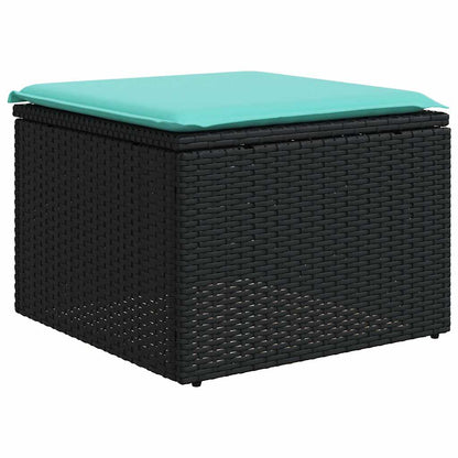 Set Divani da Giardino 13 pz con Cuscini Nero in Polyrattan