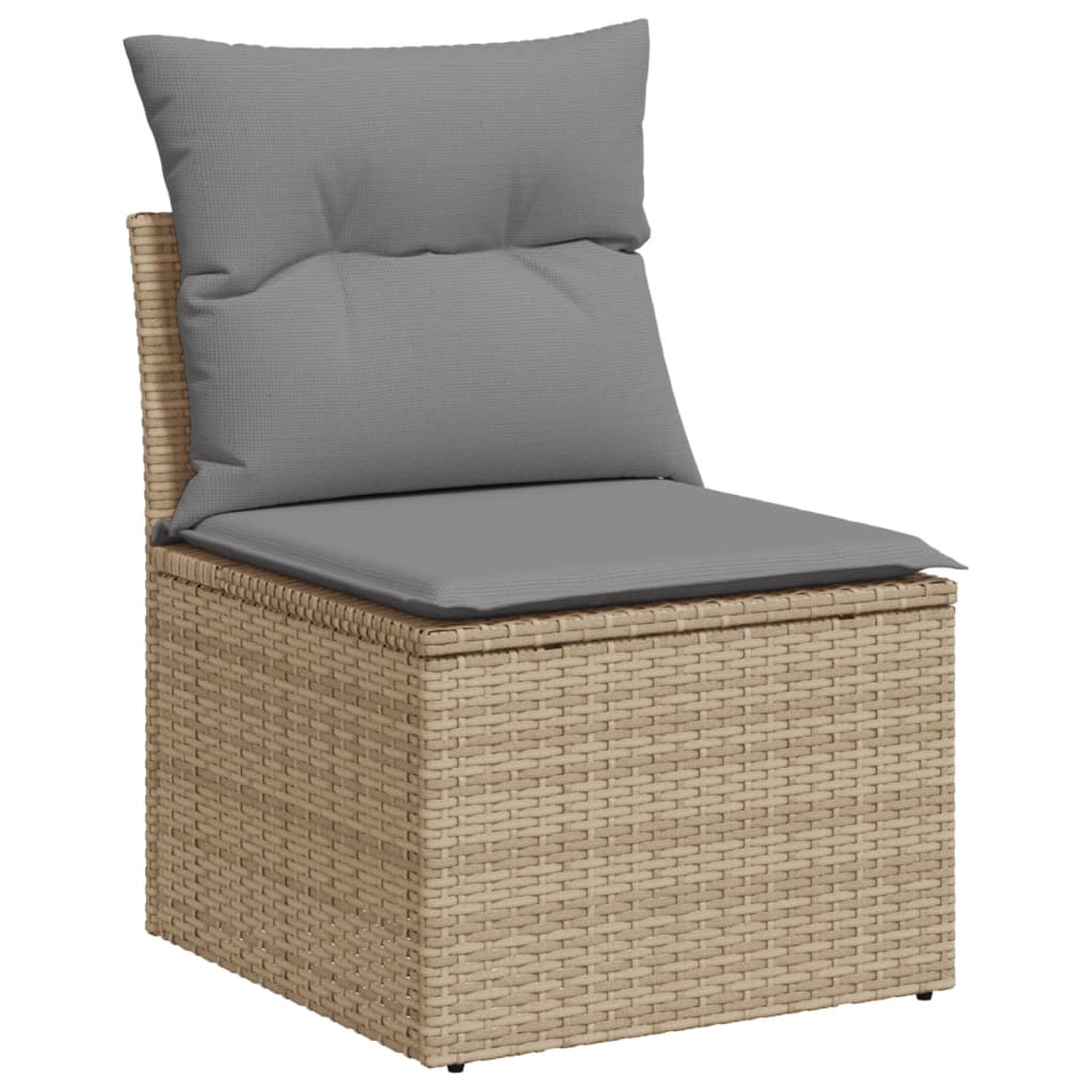 Set Divano da Giardino 13 pz con Cuscini Beige in Polyrattan | homemem39