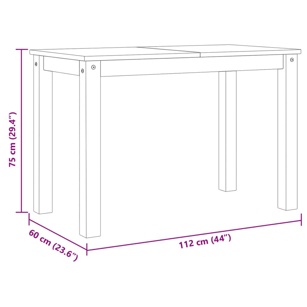 Tavolo da Pranzo PANAMA 112x60x75 cm Legno Massello Pino | homemem39
