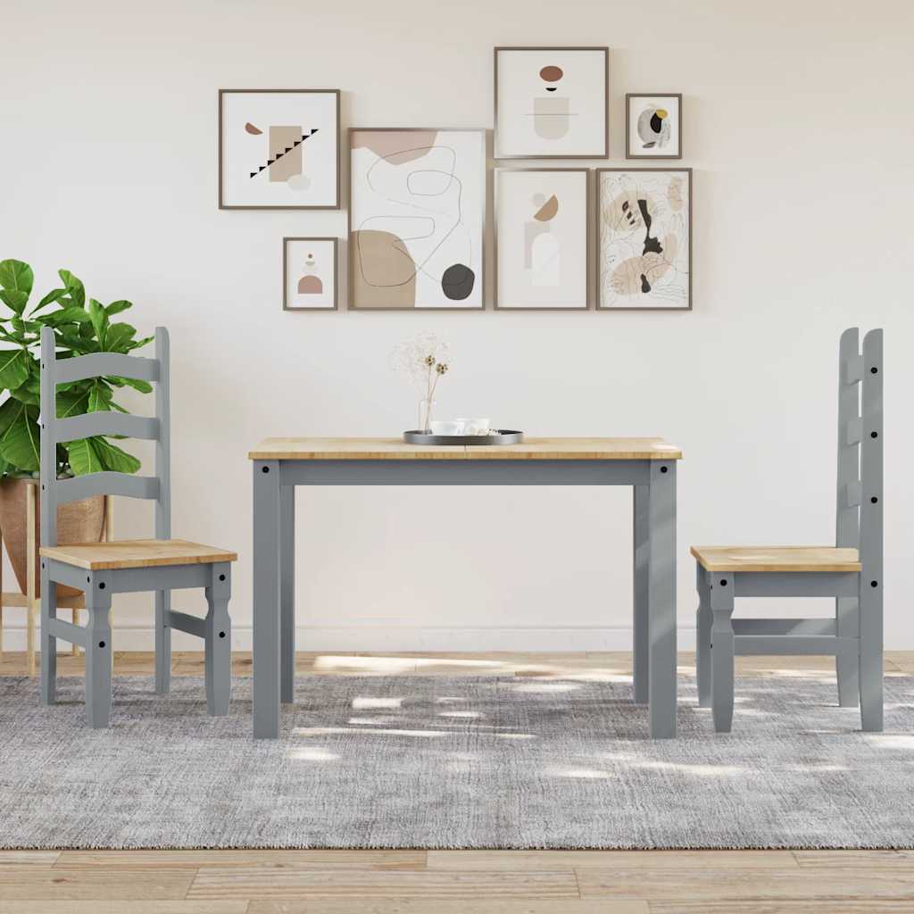 Tavolo da Pranzo PANAMA Grigio 112x60x75 cm Legno Massello Pino