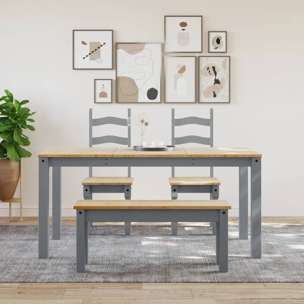 Tavolo da Pranzo PANAMA Grigio 160x80x75 cm Legno Massello Pino | homemem39