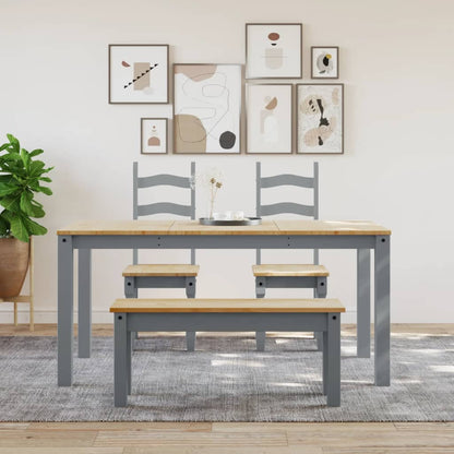 Tavolo da Pranzo PANAMA Grigio 160x80x75 cm Legno Massello Pino | homemem39