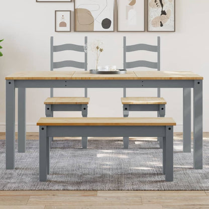 Tavolo da Pranzo PANAMA Grigio 160x80x75 cm Legno Massello Pino | homemem39