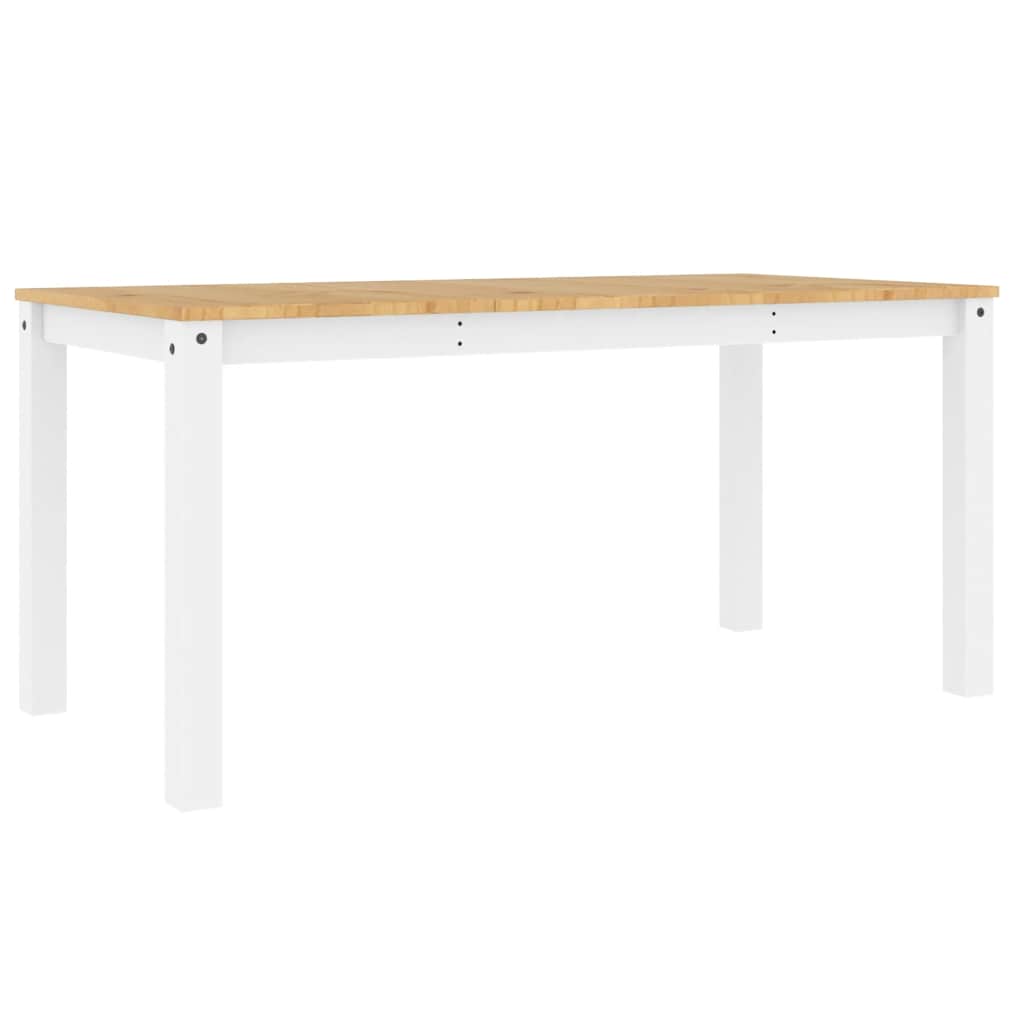 Tavolo da Pranzo PANAMA Bianco 160x80x75 cm Legno Massello Pino | homemem39