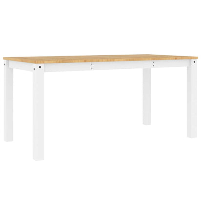 Tavolo da Pranzo PANAMA Bianco 160x80x75 cm Legno Massello Pino | homemem39