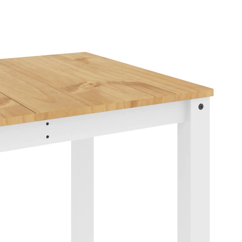Tavolo da Pranzo PANAMA Bianco 160x80x75 cm Legno Massello Pino | homemem39