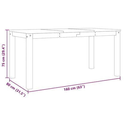 Tavolo da Pranzo PANAMA Bianco 160x80x75 cm Legno Massello Pino | homemem39