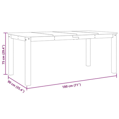 Tavolo da Pranzo PANAMA Grigio 180x90x75 cm Legno Massello Pino | homemem39