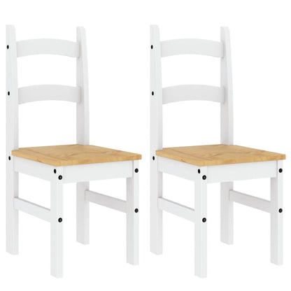 Sedie da Pranzo 2 pz Bianche 40x46x99 cm Legno Massello di Pino