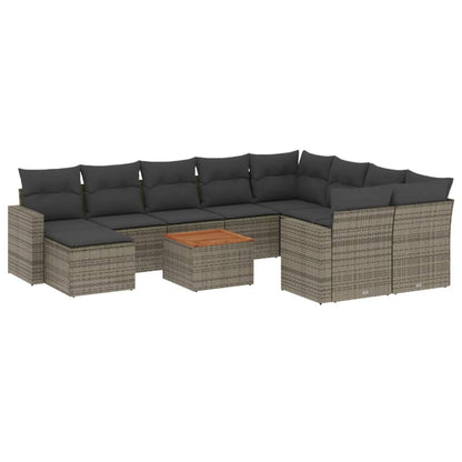 Set Divani da Giardino 11 pz con Cuscini in Polyrattan
