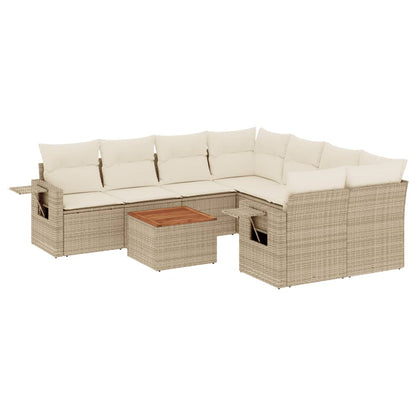Set Divano da Giardino 9 pz con Cuscini in Polyrattan