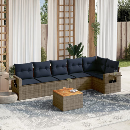 Set Divani da Giardino 7 pz con Cuscini in Polyrattan