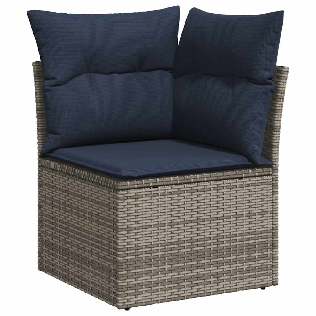 Set Divani da Giardino 12 pz con Cuscini Grigio in Polyrattan | homemem39