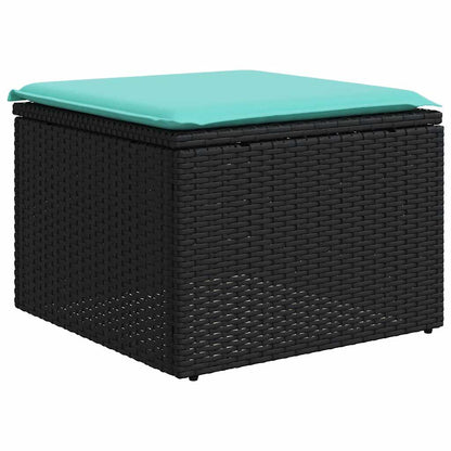 Set Divani da Giardino 7 pz con Cuscini Nero in Polyrattan | homemem39