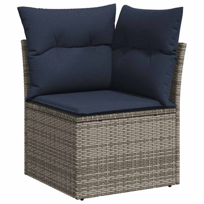 Set Divani da Giardino 7 pz con Cuscini Grigio in Polyrattan | homemem39