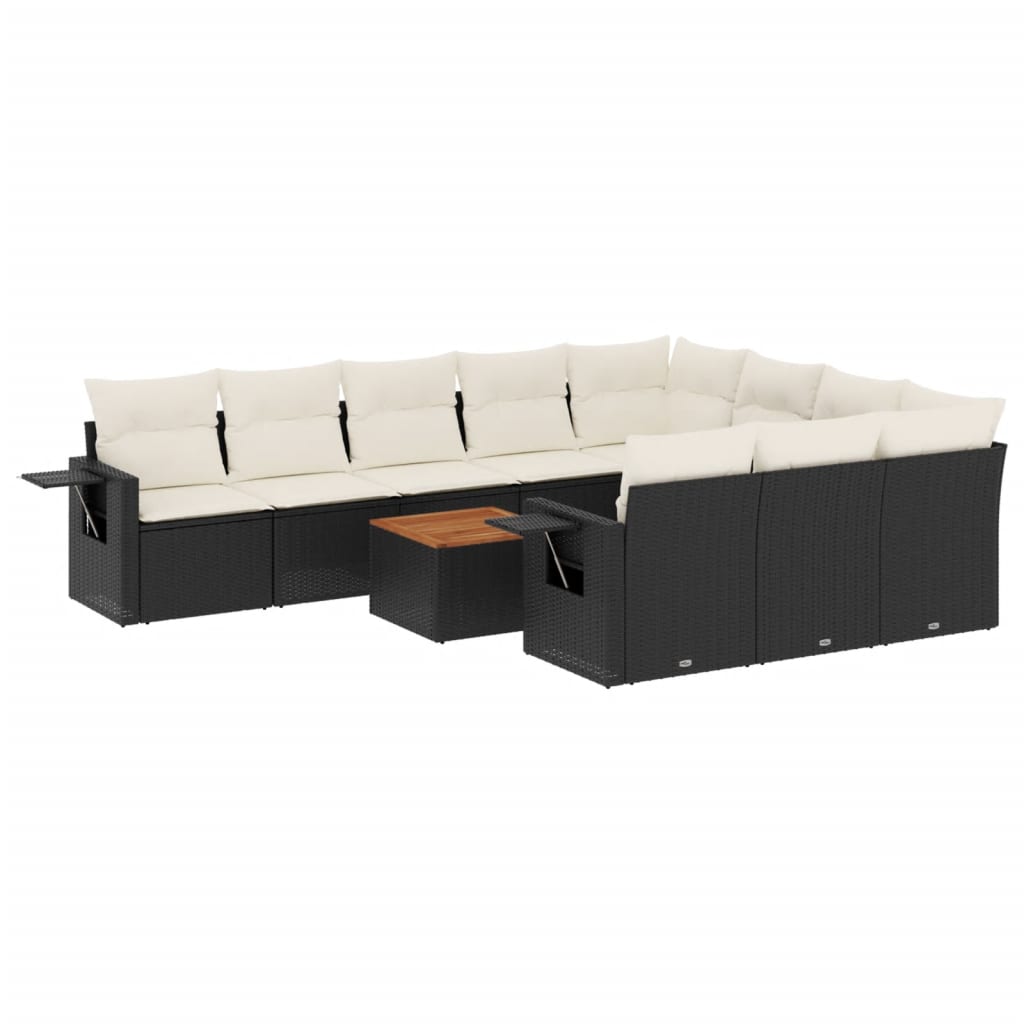 Set Divani da Giardino 11 pz con Cuscini in Polyrattan