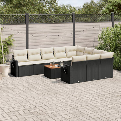 Set Divani da Giardino 11 pz con Cuscini in Polyrattan