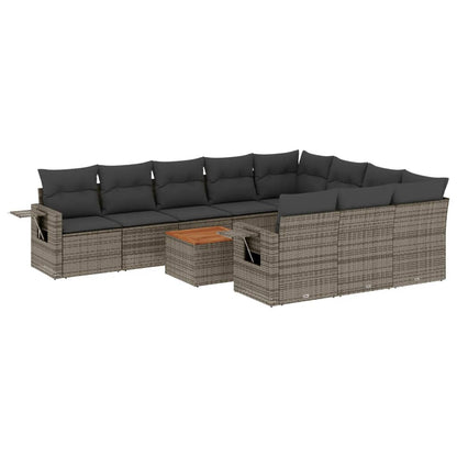 Set Divani da Giardino 11 pz con Cuscini in Polyrattan