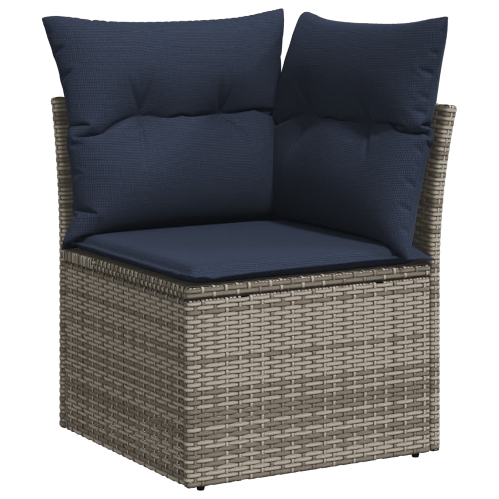 Set Divani da Giardino 11 pz con Cuscini Grigio in Polyrattan | homemem39