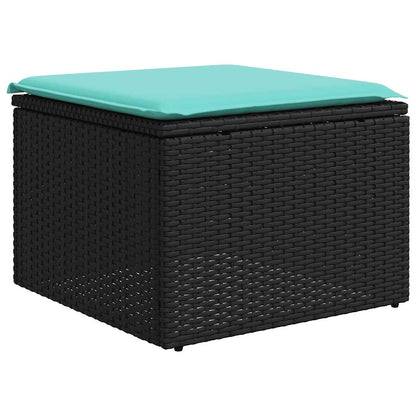 Set Divani da Giardino 10 pz con Cuscini Nero in Polyrattan | homemem39