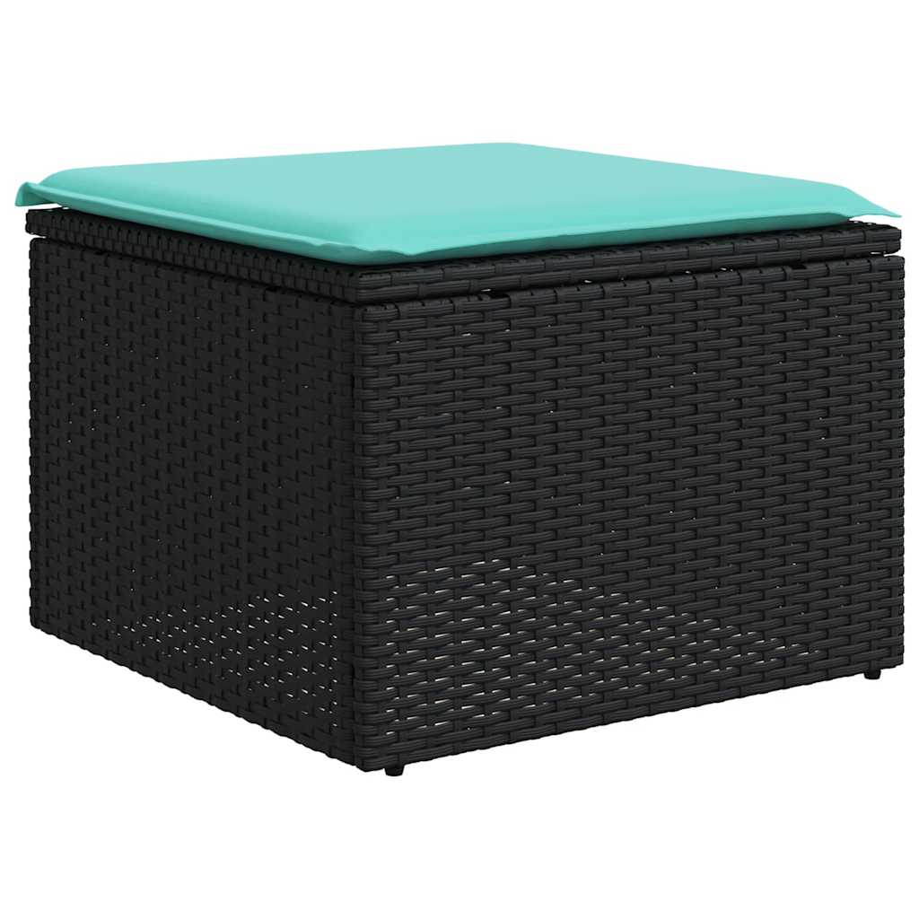 Set Divani da Giardino 11 pz con Cuscini Nero in Polyrattan | homemem39
