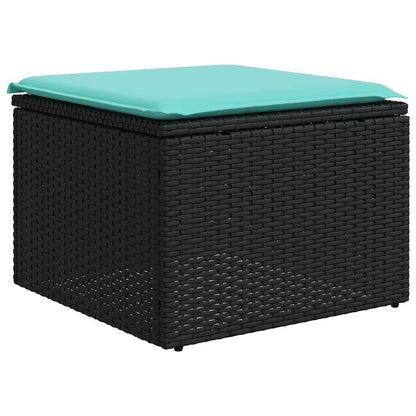 Set Divani da Giardino 11 pz con Cuscini Nero in Polyrattan | homemem39