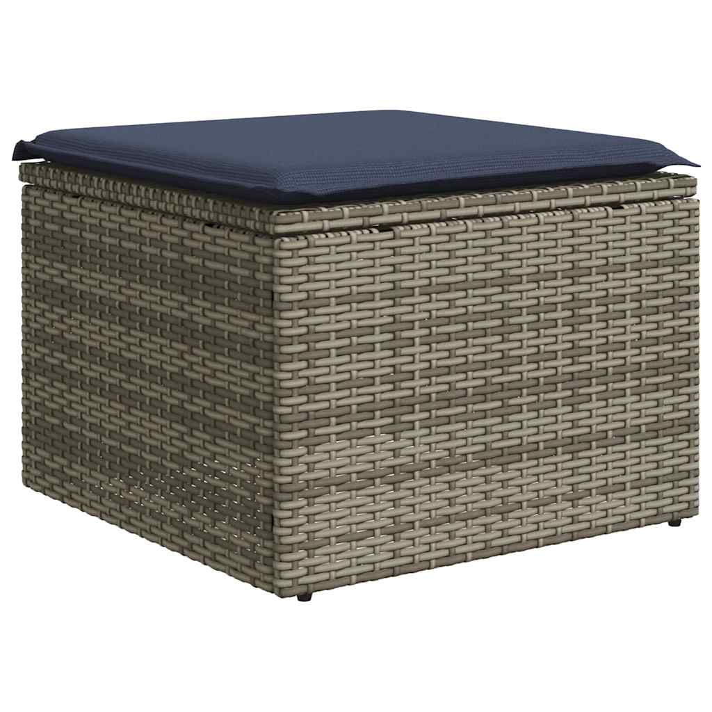 Set Divani da Giardino 11 pz con Cuscini Grigio in Polyrattan | homemem39