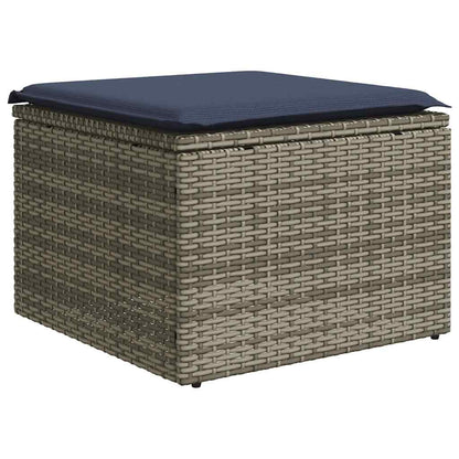Set Divani da Giardino 10 pz con Cuscini Grigio in Polyrattan | homemem39
