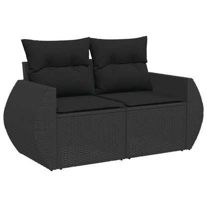 Set Divani da Giardino 5 pz con Cuscini in Polyrattan Nero | homemem39