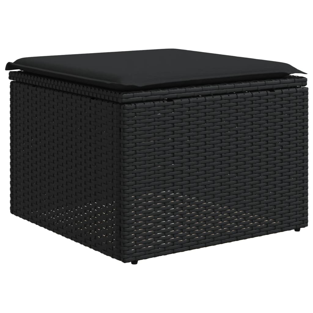 Set Divani da Giardino con Cuscini 7pz Nero Polyrattan | homemem39