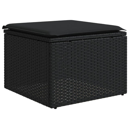 Set Divani da Giardino con Cuscini 7pz Nero Polyrattan | homemem39