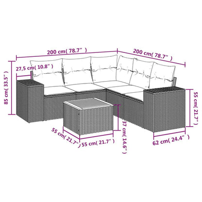 Set Divano da Giardino 6 pz con Cuscini Grigio in Polyrattan - homemem39